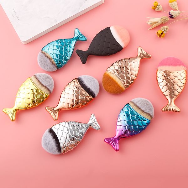 

mermaid makeup brushes mermaid foundation fish shape brush rainbow bb cream makeup brushes set beauty cosmetics blush powder dhl sogal