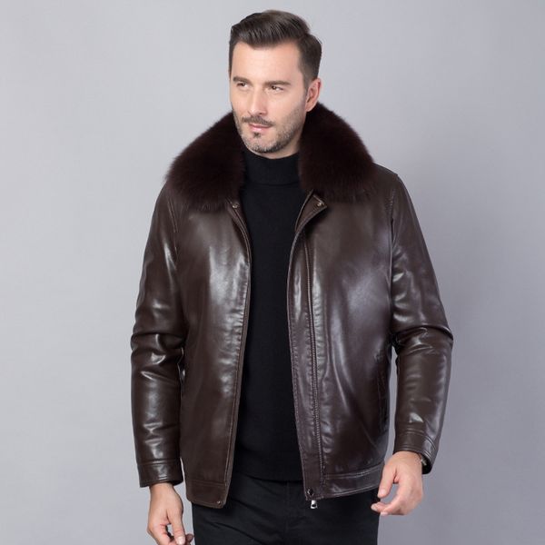 

leather clothing hair really keep clothes jacket winter coat men, Black