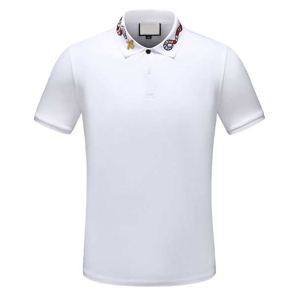 2019 tasarımcı şerit polo gömlek t shirt yılan polo arı çiçek nakış erkek Yüksek sokak moda at polo tişört