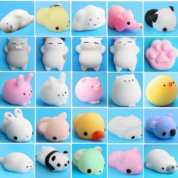 

Squishies игрушки Прекрасный мультфильм 3D Soft Q Упругие Squishy Cat Panda Unicorn Seal Chick силиконовы