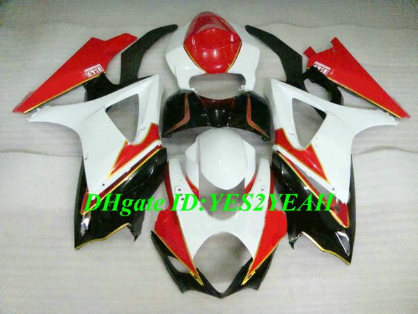 Hi-Grade Motocicleta Carenagem kit para SUZUKI GSXR1000 K7 07 08 GSXR 1000 2007 2008 ABS Vermelho branco preto Carimbos + Presentes SX14