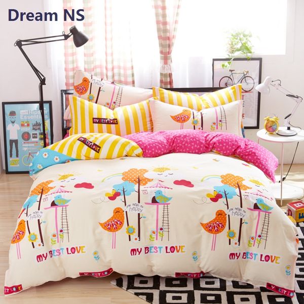 

ahsnme 100% coon 3pcs duvet cover set cozy pure coon bedclothes pastoral life birds ru au size for double bed bedlinens