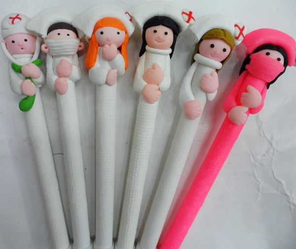 Creativi medici e infermiere Polymer Clay Pen Souvenirs / Nurses Day Gift / Ospedali e Clinici Regali wen7050