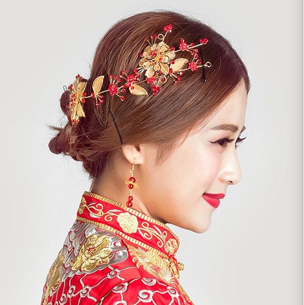 

китайский невесты платье волос головной убор костюм аксессуары, Silver