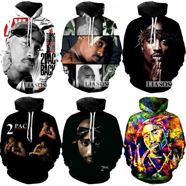

2018 новая мода пары Мужчины Женщины унисекс 2pac Тупак 3D печати толстовки толстовка