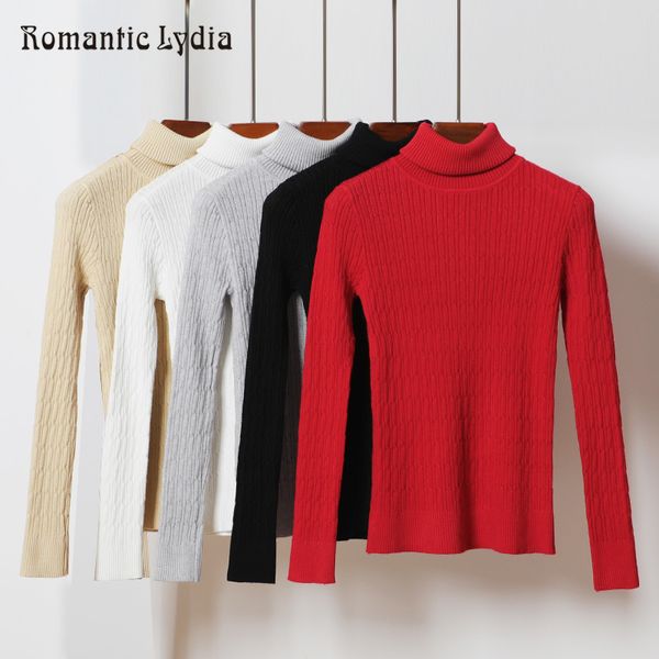 

autumn winter women pullovers sweater knitted elasticity solid color casual jumper turtleneck warm female sweaters 2018, White;black