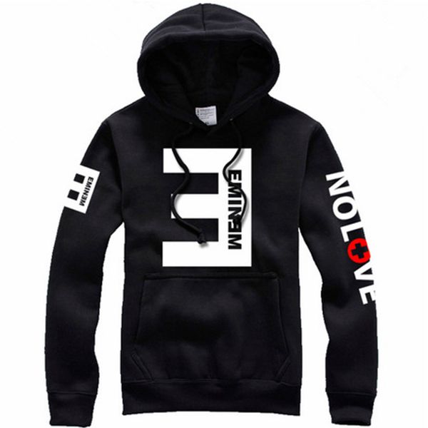 

letter autumn and winter eminem printing hoodies men eminem anti -e hip hop thickening men and women sweatshirt shopping, Black