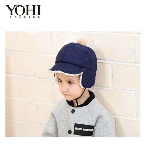 

new autumn and winter children checkered lei feng cap 1-3 years old children outdoor warm earmuffs outdoor cap