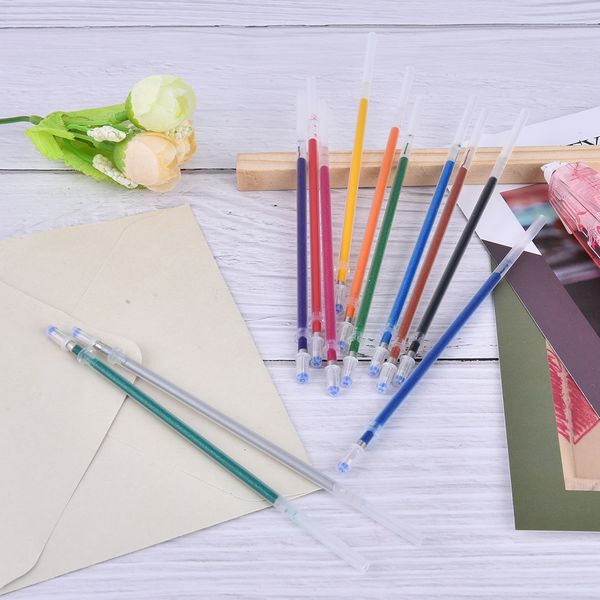 

12pcs/ 24pcs creative color gel pen refills diamond head stationery office supplies essential gel pens