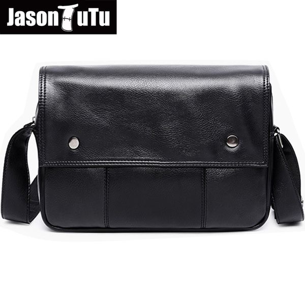 

jason tutu shoulder bags for men casual messenger bag men leather simple men's black small bag b119