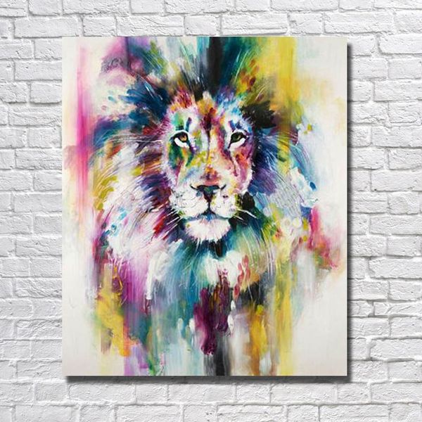 

handmade abstract animal lion oil painting on canvas wall art pictures for room home decoration no frame