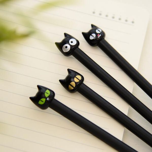 

48pcs/lot cat design gel pen stationery office pens 0.5mm black lnk gel pens kawaii school supplies wholesale