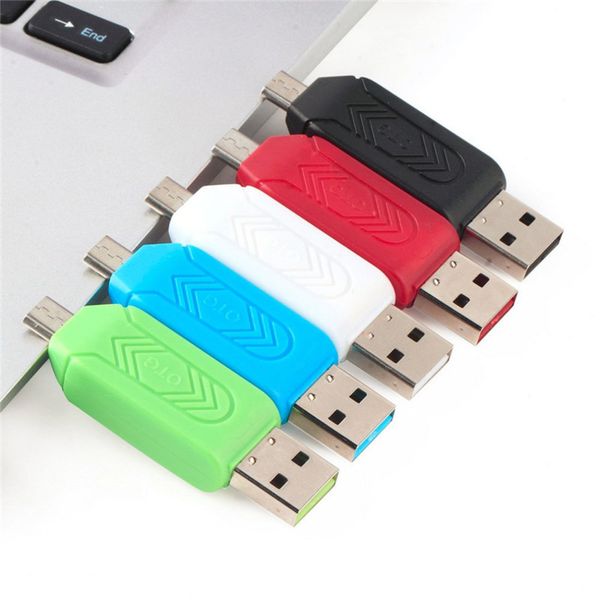 

sr 2 in 1 usb otg card reader universal micro usb otg tf/sd card reader phone extension headers micro usb otg adapter