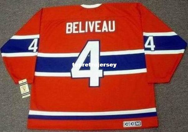 

wholesale mens jean beliveau montreal canadiens 1968 ccm vintage retro hockey jersey, Black;red