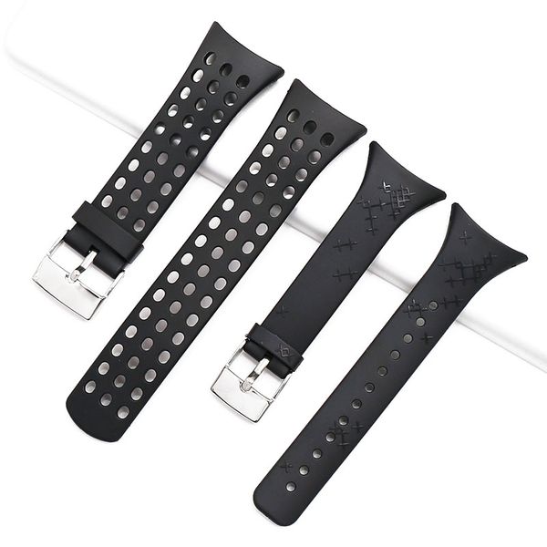 

rubber strap men's watch accessories pin buckle for suunto m1 m2 m4 m5 outdoor sports waterproof silicone strap women watch band, Black;brown