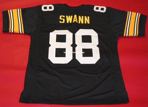 

retro #88 lynn swann custom mitchell & ness jersey black mens stitching s-5xl,6xl football jerseys running, Black;blue