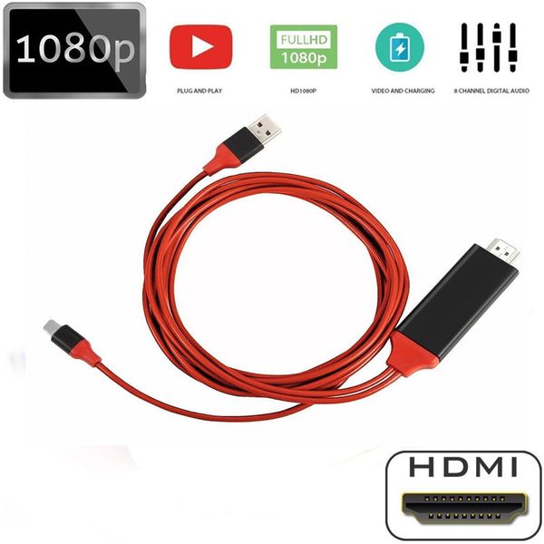 

8 pin hdmi cable for lighting to hdmi hdtv tv adapter digital av cable 1080p for ipad pro air iphone x 8