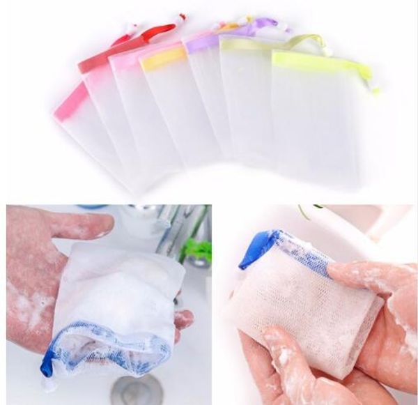 

hanging soap mesh bag mesh net for foaming cleaning bath soap net easy bubble bags bath shower kka4865