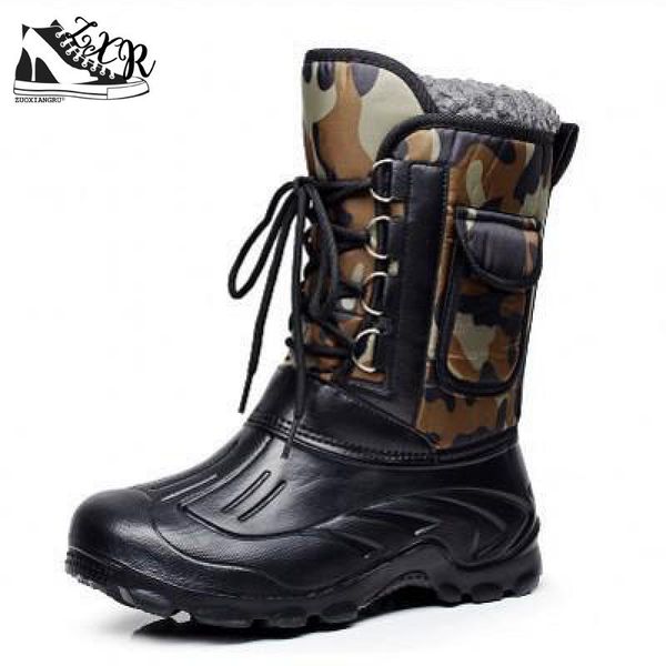 

spring autumn boots men fishing boots non-slip waterproof work shoes tooling men warm skiing outdoor shoes, Black
