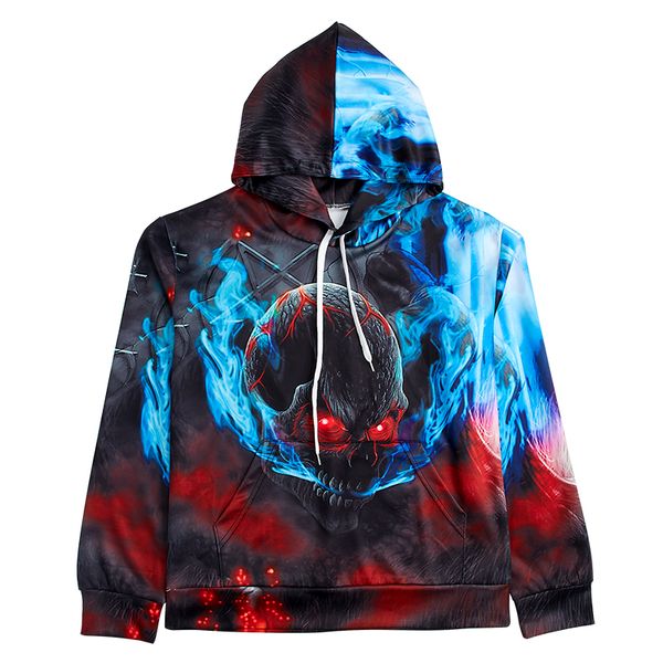 

newestl мода мужчины / женщины скелет череп смешно 3d печатных crewneck толстовка толстовки мода повседневная толстовки h252, Black