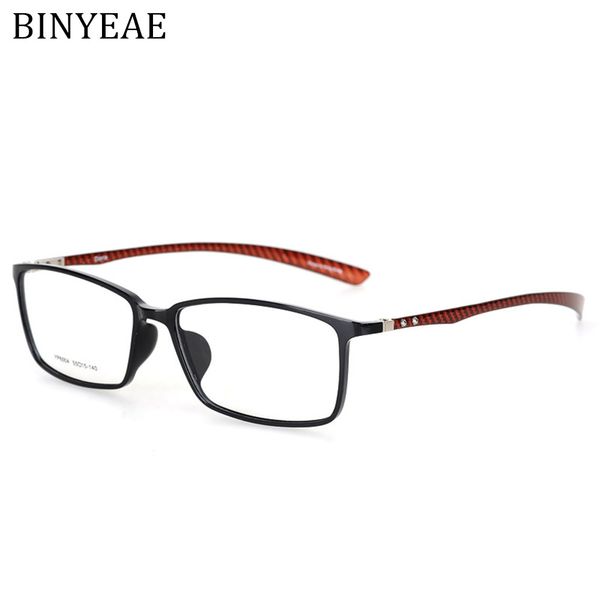 

binyeae brand carbon fiber male frame armacao oculos de grau eye glasses quality frames female eyeglasses frame for myopia glass, Silver