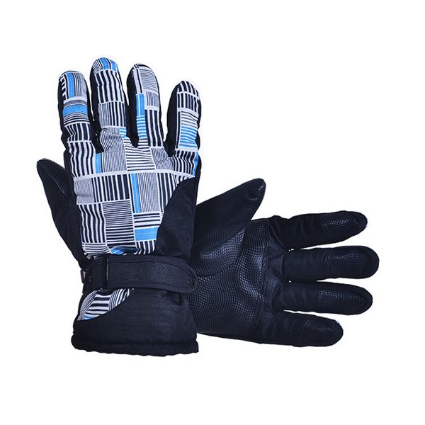 

man woman winter outdoor exercise waterproof thicken riding skiing gloves(blue and white