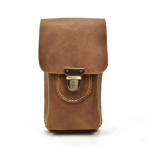 

men genuine leather fanny pack purse with belt messenger bag small waist hip phone pocket heuptas pouch crossbody pochete