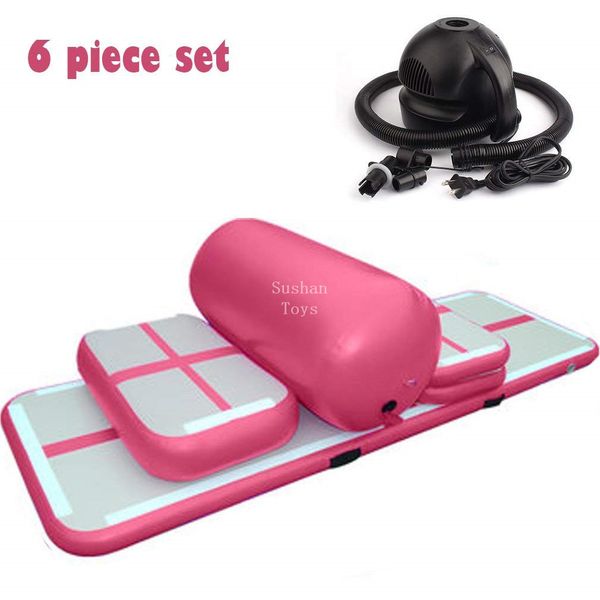 

a set (4 air track+1 roller+1 pump) inflatable tumbling mat airtrack training set for home use sealed air track
