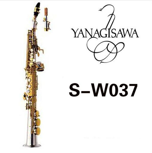 

yanagisawa w037 сопрано саксофон латунь посеребренная трубка золотой ключ саксофон с мундштуком язычки изгиба шеи бесплатная доставка