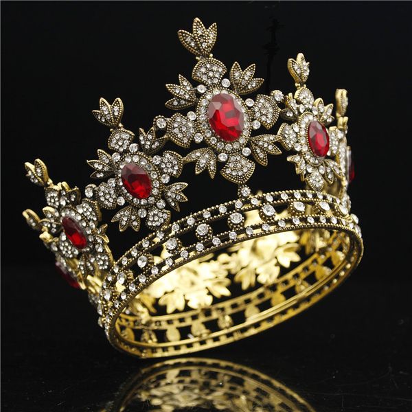 

baroque bridal crown black dress tiara crown gold royal king diadem bride wedding hair jewelry male tiaras and crowns headdress, Golden;white
