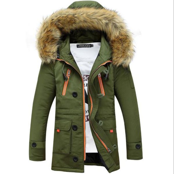 

2018 new spring winter men parkas the long jacket coats warm clothes collect waist waterproof fabric 3 color, Black