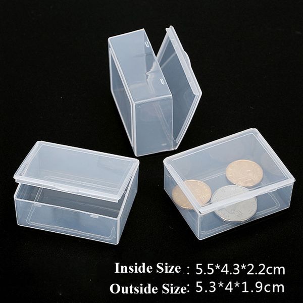 

mini hard clear plastic jewelry necklace craft beads makeup storage box case / organizer / holder / container