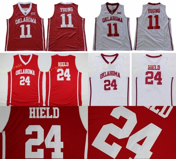 

Men College 2 Sexton Jersey Oklahoma Sooners Basketball 24 Heild 11 Young Jerseys Home Red Away White Sport Free Shipping