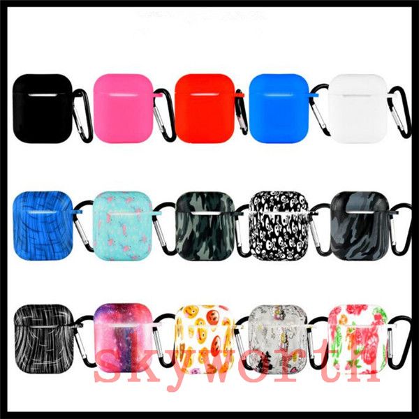 

For apple airpod protective ilicone ca e cover pouch with carabiner anti lo t trap du t plug for iphone 8 plu bluetooth earphone