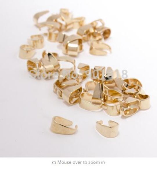 

100pc/lot 6*9mm kc gold pendant clips clasps pinch clip bail beads pendant connectors jewelry findings diy accessories f1768, Silver