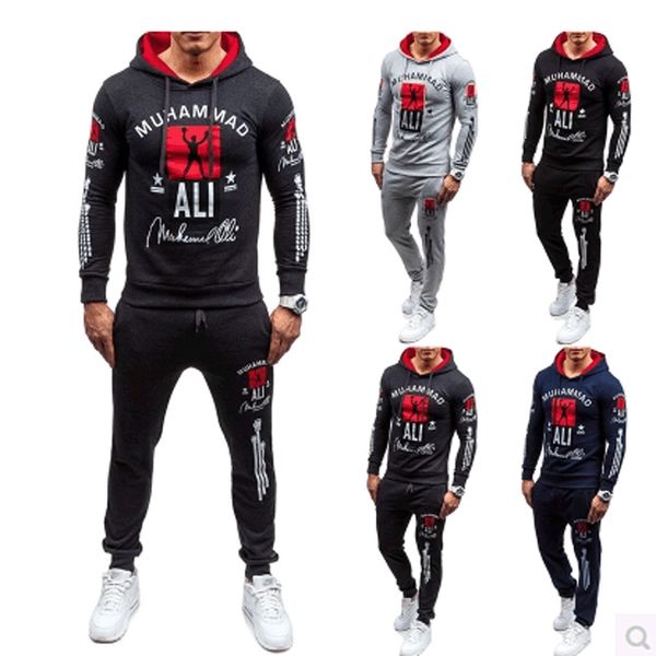 

new 2018 male fashion sweatshirts clothing cardigan tracksuit set summer men's causal suits men sweatshirt pants set, Gray