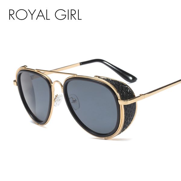 

royal girl vintage wrap sunglasses men brand designer black red sun glasses double bridge metal oculos uv400 ss279, White;black