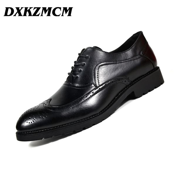 

2018 men formal shoes microfiber leather bullock men flats shoes british style oxfords fashion dress for, Black