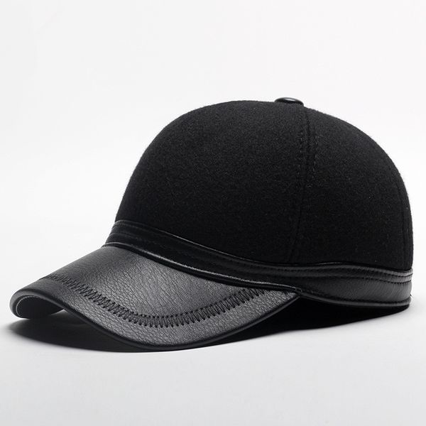 

mcsays new fashion acessories baseball hat solid color men's woolen cap warm earmuffs hat outdoor autumn and winter gifts 3ed, Blue;gray