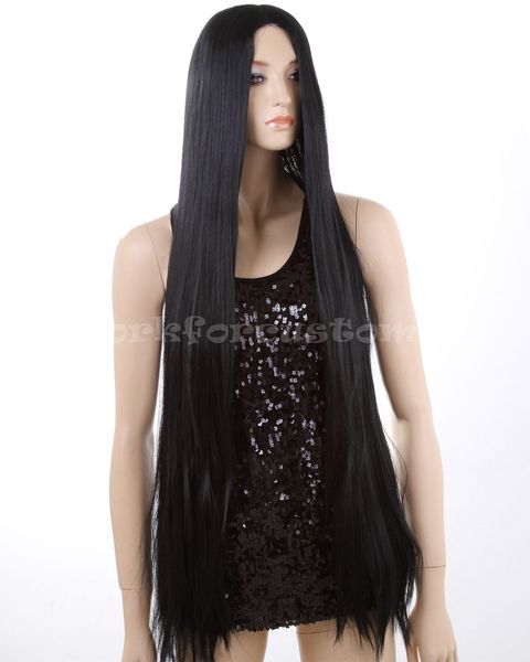 

women full long straight hair wigs cosplay costume party black wig, Black;brown