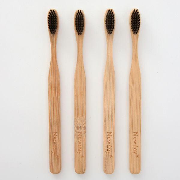 

1 pcs bamboo toothbrush soft bristles natural bamboo charcoal brush kraft carton packaging accept customization