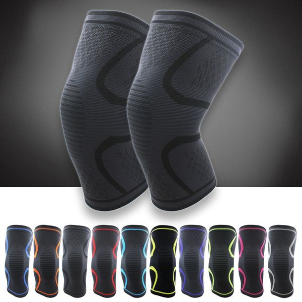 

1pcs fitness running cycling knee support braces elastic nylon sport compression knee pad sleeve for basketball volleyball, Black