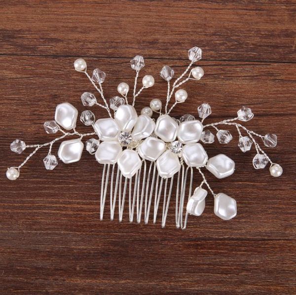 Nuovo pettine per capelli con fiori di perle copricapo perle di filo di rame di fascia alta, accessori per capelli a pettine, ornamenti da sposa