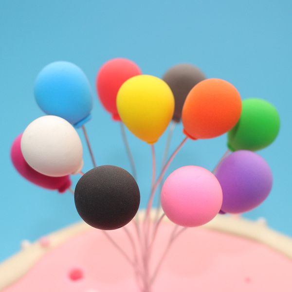 

multi color clay balloon cake er decoration cupcake dessert er wedding birthday party supplies favor 50pcs/lot dec413