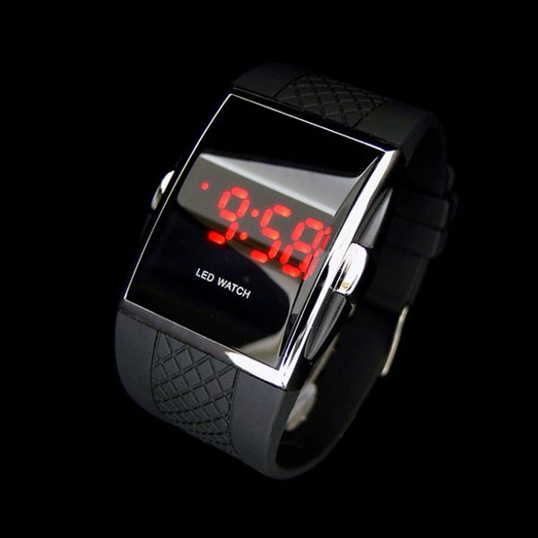 

style fashion digital led wrist watch wristwatch gifts kid boys men black watch for lover gift ll, Slivery;brown