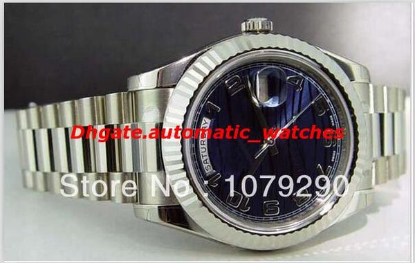 

selling luxury wristwatch 218239 blue arabic dial stainless steel bracelet automatic men's watch wristwatch, Slivery;brown