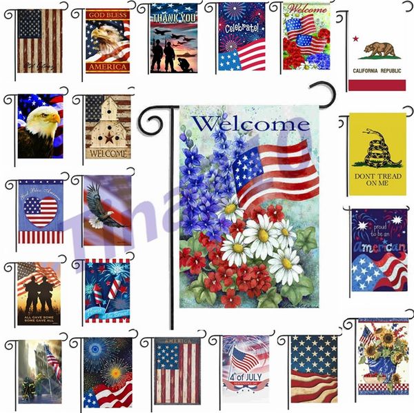 

New US Garden Flags 30*45cm Outdoor Hanging flags Polyester Garden Flags Independence Day home Decorations I324