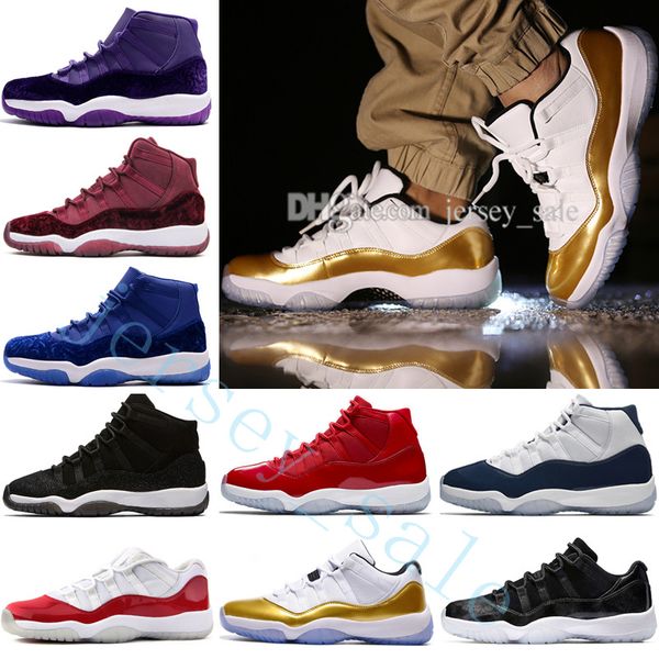 

new 11 mens basketball shoes high gym red midnight navy win like 82 96 bred 72-10 space jam 45 barons prm heiress black stingray varsity red