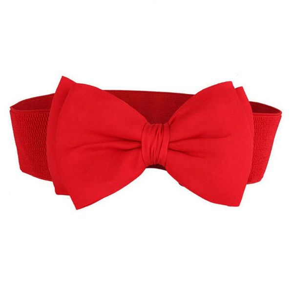 Women Fashion Bowknot Buckle Waistband Wide Elastic Stretch Waist Belt Amazing May 25