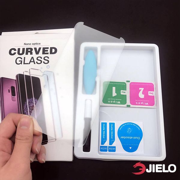 

screen protector for samsung note 9 2018 uv glue galaxy s7 edge s8 s9+ plus note8 note 9 tempered glass full cover with package for us